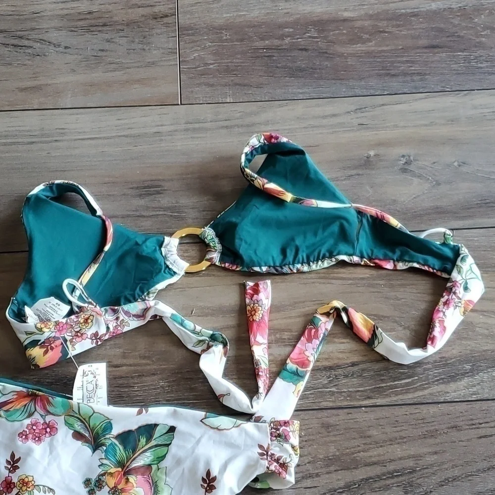 NEW Becca Womens Emma Top+Bottom Swim Bikini sz M